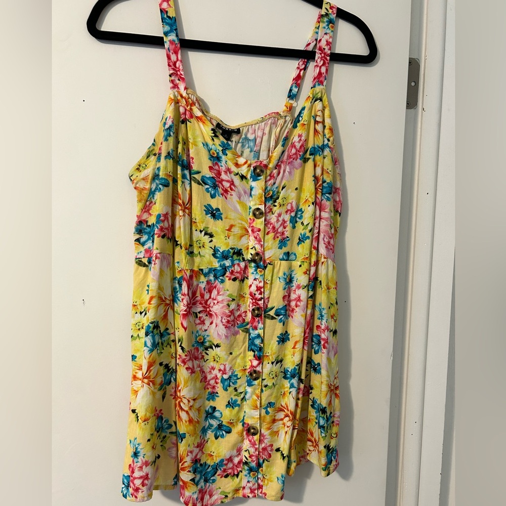 Floral Yellow Tank Top